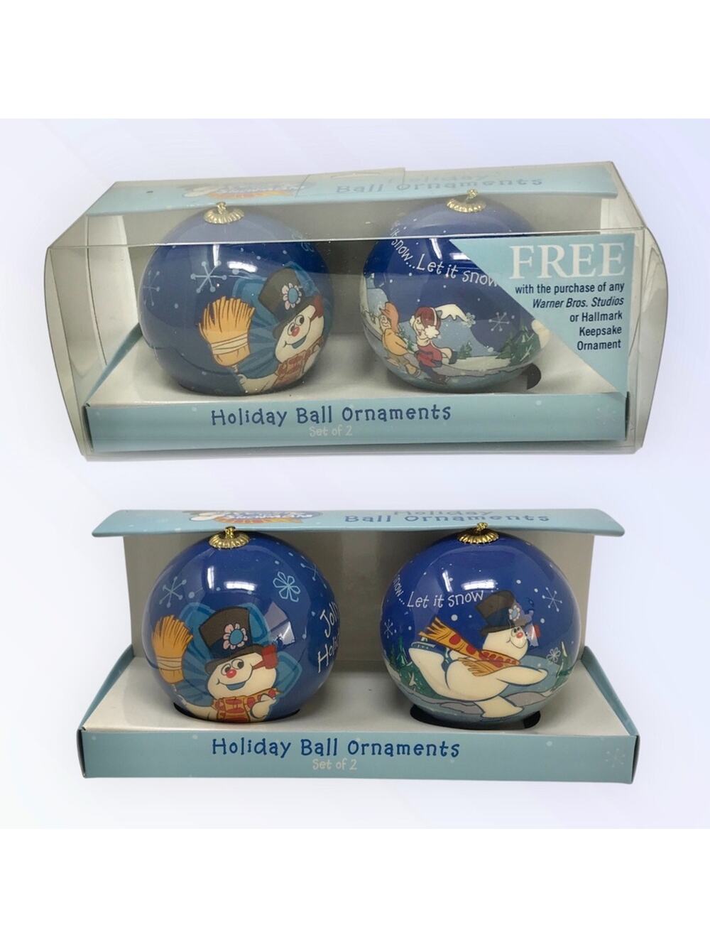 Hallmark NWT Frosty the Snowman Christmas Ornaments 2 in Set